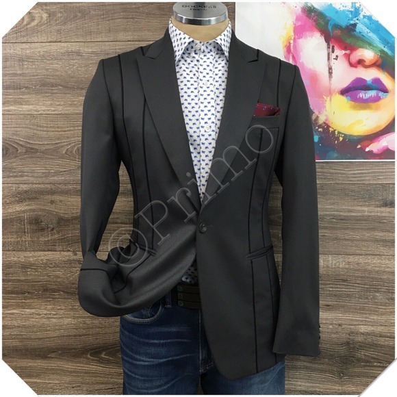 MANUEL ITALY Mens Blazer Sport Coat Casual Dinner Jacket Size 38R Fine Wool Suit